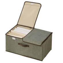 Premium Fabric Storage Organizers Foldable Design With-L Gray