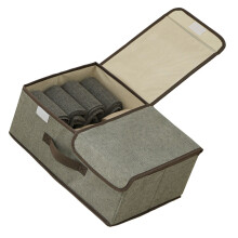 Boîte de rangement pliable à plusieurs compartiments,-M Gris