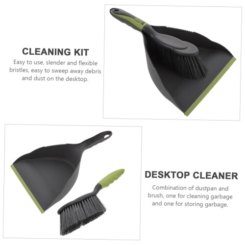 Mini Broom and Dustpan Set with Micro Brush for Quick Desktop Cleanups Home Office Use 2