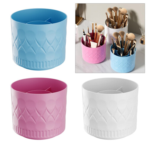 Moderne rotierende Make-up-Pinselbecher aus Kunststoff,-Rosa 1