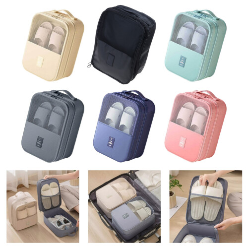 Odor Resistant Shoe Organizers With Ventilated Side-Beige 1 2