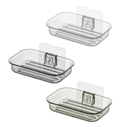 Creative Soap Holder With Adhesive For Easy-Transparent black 1