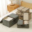 Breathable Foldable Storage Box For Seasonal Clothes-M Gray 7