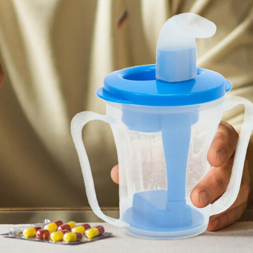 Dysphagia Cup with Adjustable Flow Control and Spill Resistant Design for Elderly Nursing Care 2