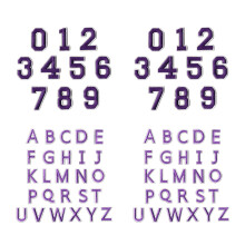 Fer brodé sur lettre numéro ensemble de 72 patchs en-Violet
