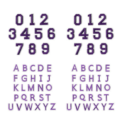 Fer brodé sur lettre numéro ensemble de 72 patchs en-Violet