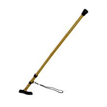 Lightweight Aluminum Folding Trekking Pole and Walking Cane with Adjustable Height and Ergonomic Grip  Golden