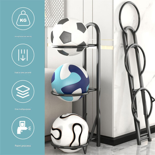 Foldable Basketball Holder Practical Iron Frame Easy 1