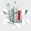 Porte-brosse à dents adhésif fort, support mural sans-Noir L 4