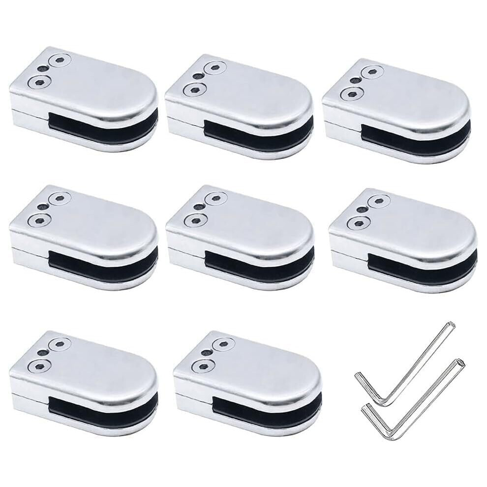 8Pcs Stainless Steel Glass Clamp Brackets For Railing And Stairs, Adjustable Secure Fixing, Corrosionresistant 9771547877219