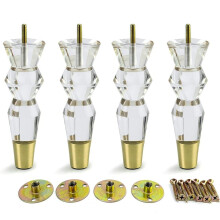 Clear Acrylic Furniture Legs Set of 4 Heavy‑Duty Transparent Sofa Table Cabinet Replacement Feet
