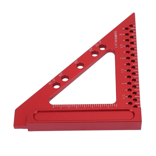Aluminum Alloy Carpenter Square Ruler, 22.5-90