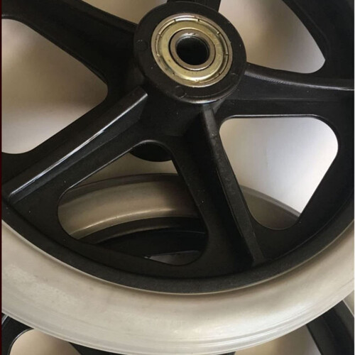 7 Inch Wheelchair Front Caster Wheels, Solid PVC Replacement with Smooth Rolling Design and Universal Fit 1
