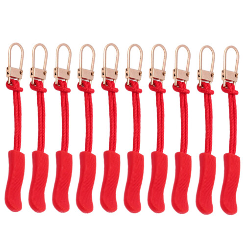 Metal Zippers Pull Replacement Easy Installion Without Tool-Red