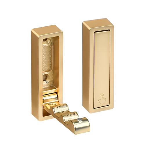 4 Pack Gold Foldable Wall Hooks, Heavy Duty Rustproof Coat Hooks Wall Mounted for Small Spaces