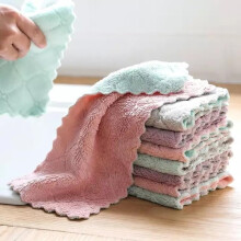 Microfiber Cleaning Cloths Set of 10, OilResistant Coral Velvet Kitchen Dish Towels, Soft and Absorbent