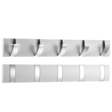 2 Pack Aluminum Wall Mounted Coat Rack with Retractable Hooks, Modern SpaceSaving Floating Rack for Entryway or Bathroom