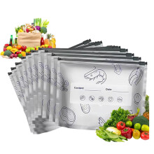 Reusable Aluminum Foil Zip Lock Storage Bags 10PCS M Airtight Stand Up Freezer Safe Pouches for Meat Vegetables