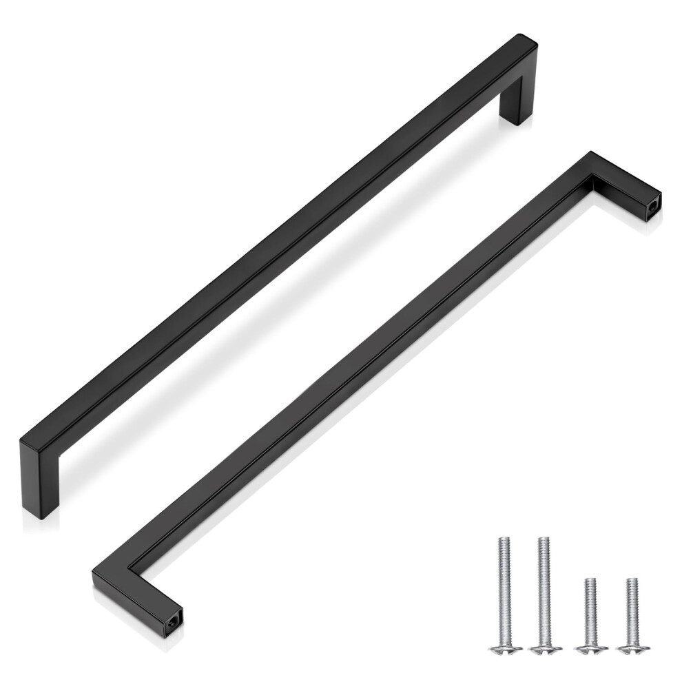Matte Black Cabinet Pulls 10 Inch Stainless Steel Drawer Handles 256Mm Center To Center, ScratchâResistant Finish, Easy Installation 30 Pack 9351714501392