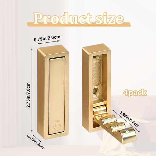 4 Pack Gold Foldable Wall Hooks, Heavy Duty Rustproof Coat Hooks Wall Mounted for Small Spaces 1