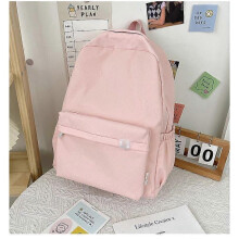 (Pink) Sweet Soft Sister Solid Color Large Capacity Student Schoolbag 2022 School Season New College Students Ins Backpack