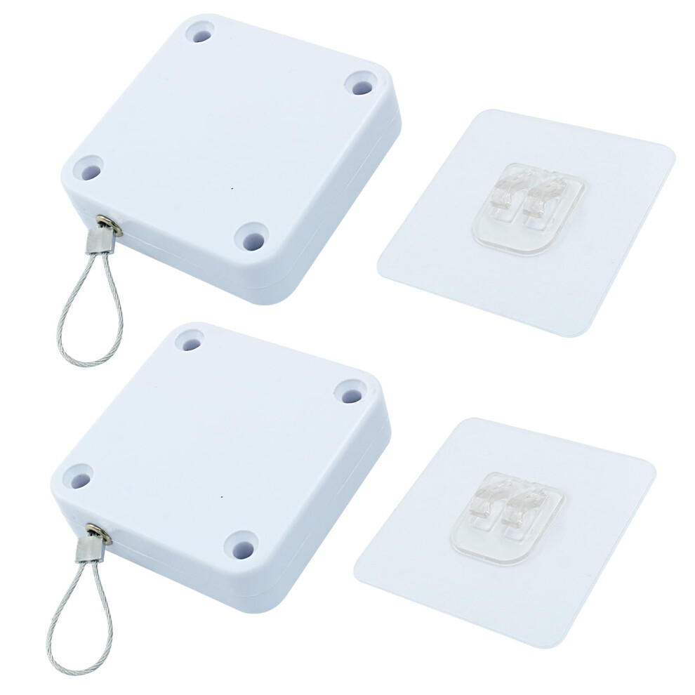 2Pcs Automatic Sliding Door Closer 1000G Tension Nodrill Adhesive Mount White For Home Office 9351714501514
