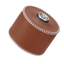 Camping Gas Canister Cover PU Leather Protector Scratch‑Resistant Durable Sleeve for Outdoor Travel Dark Brown