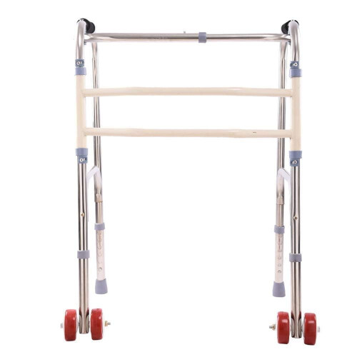 Adjustable Walker with Wheels for Elderly, DualPurpose Walking Frame Cane, NonSlip Ergonomic Handle 2