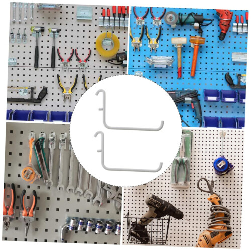 3pcs Heavy Duty White Iron Pegboard Hooks Set for Garage Wall Tool Organization 2