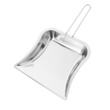 Stainless Steel Dustpan with Long Handle, Ergonomic Metal Mini Dustpan for Home Office Workshop Cleaning
