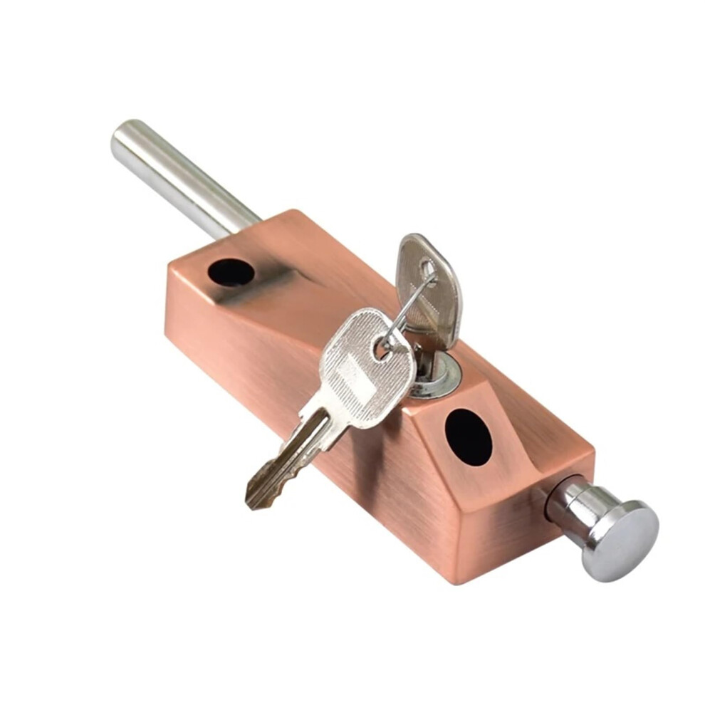 Sliding Door Lock With Secure Deadbolt Latch Zinc Alloy Privacy Design For Bedroom Home Red Bronze 9330225353201