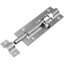 Stainless Steel Door Latch with Secure Slide Bolt, Brushed Finish Gate Bolt Lock for Bathroom and Door