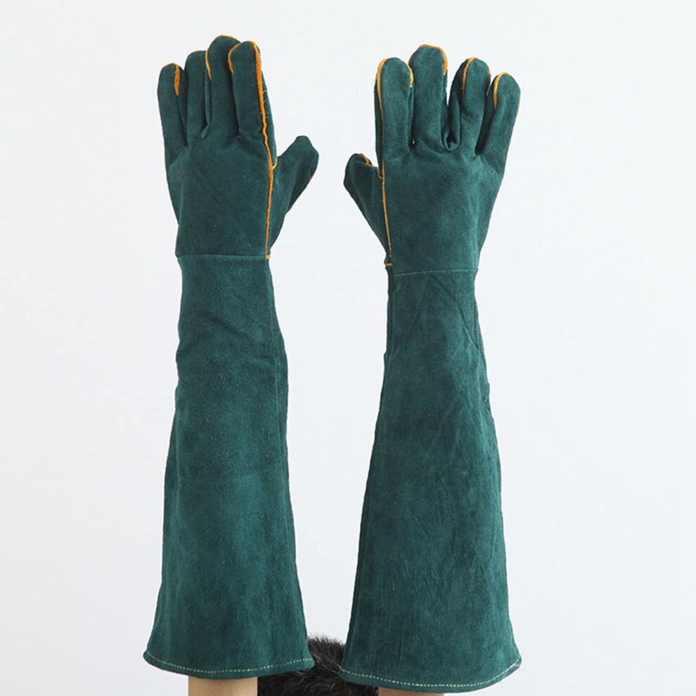 Animal Handling Gloves 23 Inch Long Leather Bite Resistant Protective Gloves For Pet Training And Welding 9351714501767