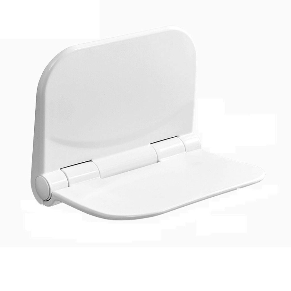 Wall Mounted Shower Seat for Elderly, Folding Non Slip Bathroom Stool with Space Saving Design, White