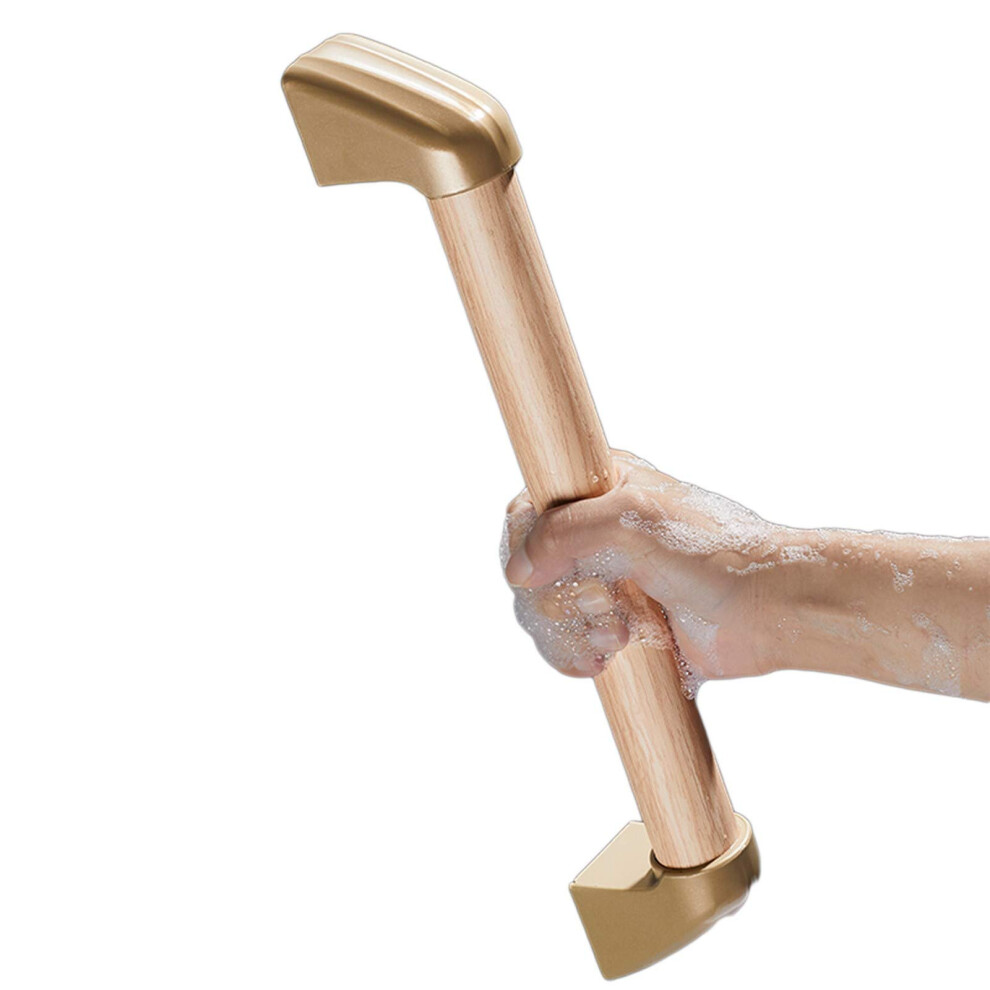 Wood Textured Stainless Steel Bathroom Grab Bar 200KG Load Non Slip Shower Handrail for Elderly
