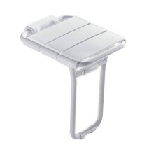 Folding Shower Seat Wall Mounted Bench for Elderly, AntiSlip Waterproof Foldable Chair White 36x40.7cm