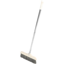 Heavy Duty Broom and Dustpan Set with Telescopic Handle for Indoor Outdoor Hardwood Floor Cleaning
