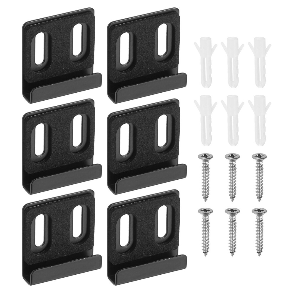 6Pcs Black Metal Mirror Clips With Screws, RustâResistant Frameless Mirror Mounting Hardware For Bathroom Wall Installation 9073542022800