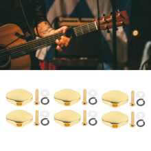6 Stück Gitarren-Stimmmechaniken - Mit Schrauben und Unterlegscheiben, Gold