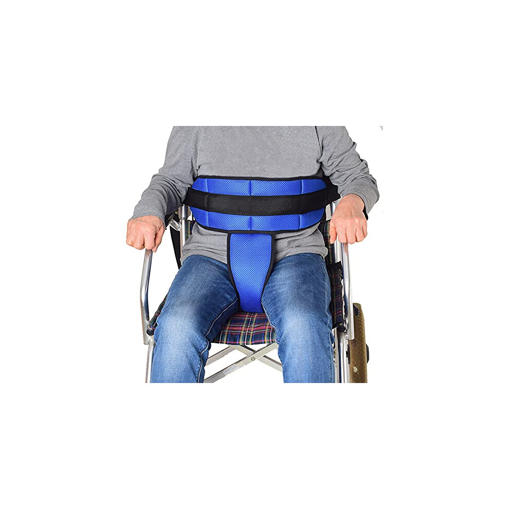 Blue Wheelchair Seat Belt TâShape Chest Harness With QuickâRelease Buckles, Adjustable Cushioned Safety Strap For Elderly (Blue)