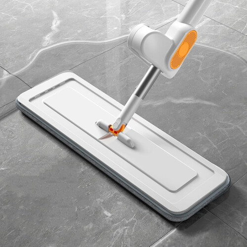 Hands  Flat Mop with Automatic SelfWringing Rebound System for Tile Floors, Stainless Steel Handle 2