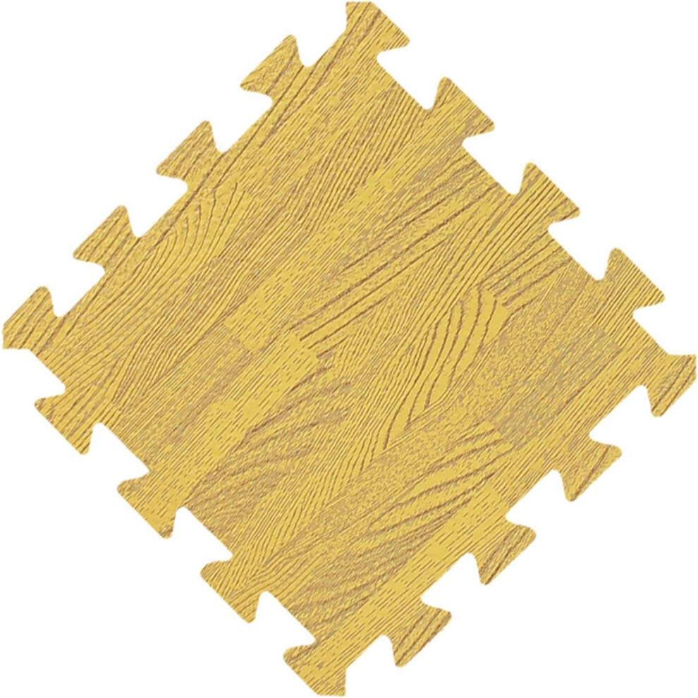 40Pcs Wood Grain Interlocking Foam Floor Tiles, Soft Eva Mats For Home Gym Playroom, Yellow 9330225353621