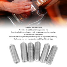 6x Tremolo Steg Sechskantschrauben Silber