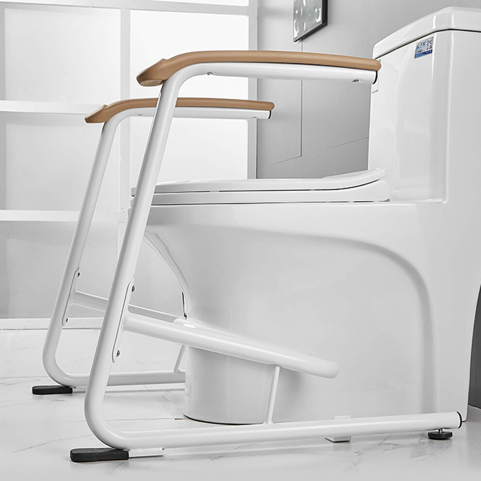 Toilet Safety Rail for Elderly and Disabled, Adjustable Bathroom Safety Frame with Ergonomic Foam Armrests and 330lbs Load Capacity