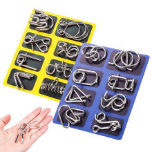 Metal Wire Puzzle Set 16 Pieces Brain Teaser Collection for Kids and Adults Educational Logic Game