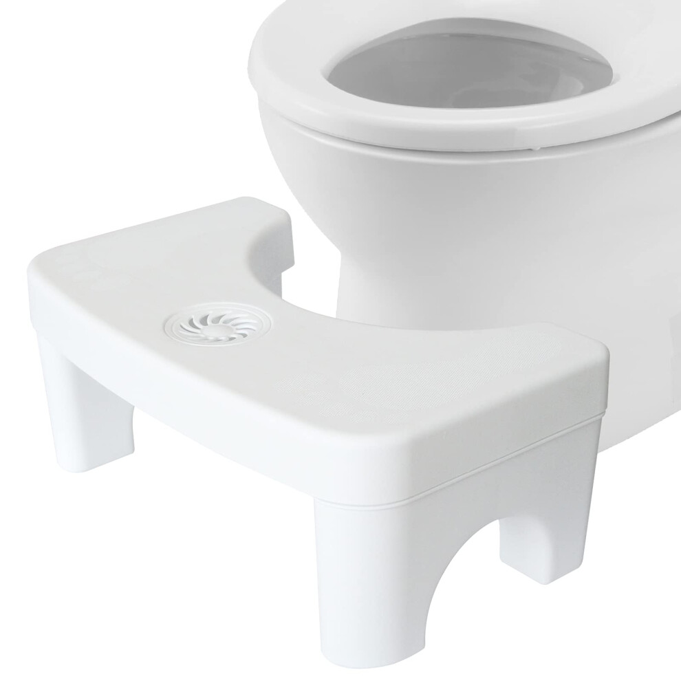 White Squatting Toilet Stool, 7' Height Bathroom Nonslip Toilet Footstool With Aromatherapy Box,Convenient And Compact Great For Easy Storage,