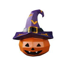 Halloweens Resins Pumpkins Head Goblins-Purple to the right