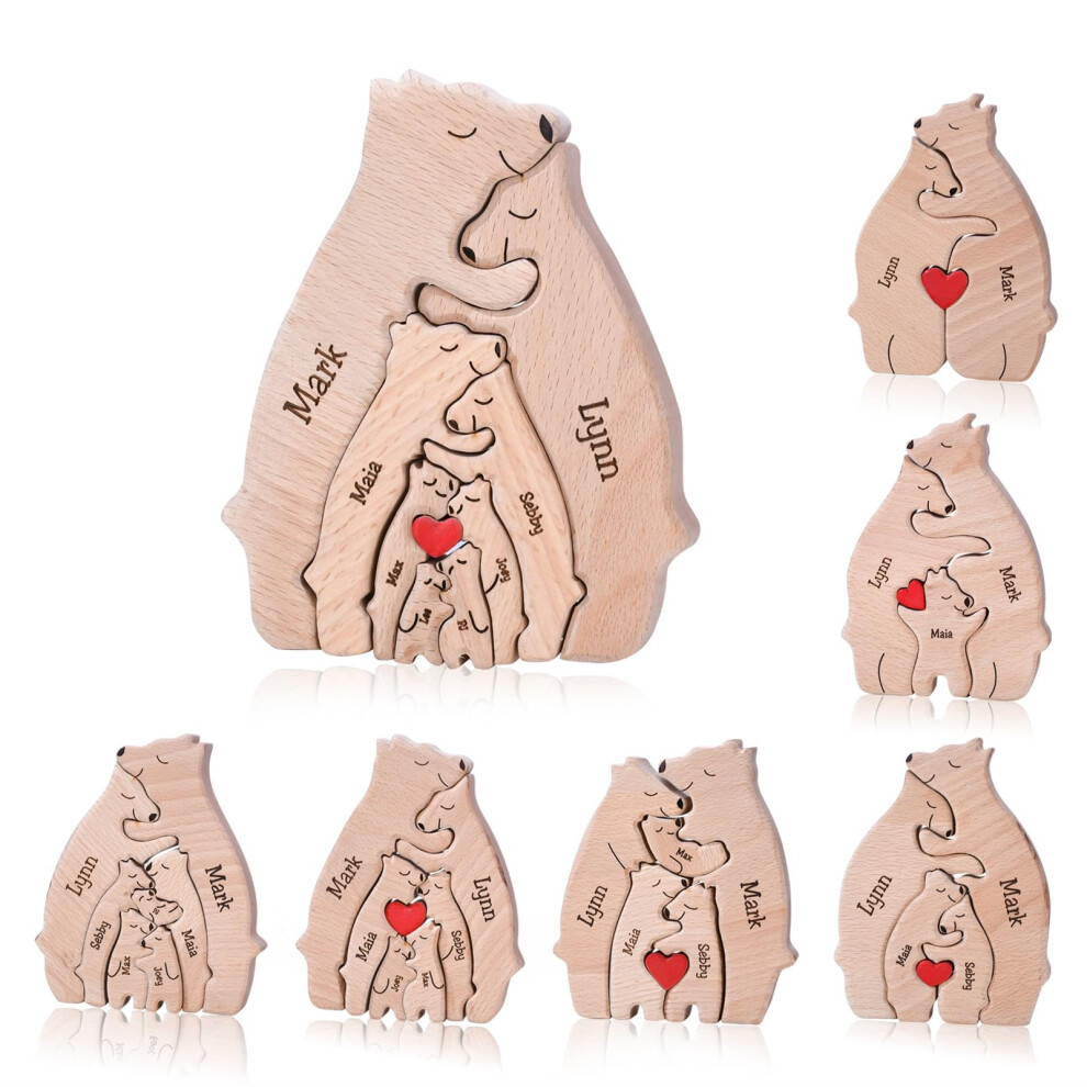 Wooden Bear Family Name Puzzle 28 Names Handcrafted Decorative Keepsake Gift for Parents-image-OPC-PT5KCYV-NEW