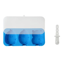 Silikon-Eis am Stiel-Formen mit abnehmbarem Stab, 4 Fächer,-Blau