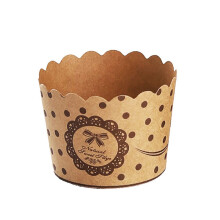 Brown Kraft Paper Cupcake Liners with Bowknot, Greaseproof Muffin Baking Cups for Party and Bakery Use